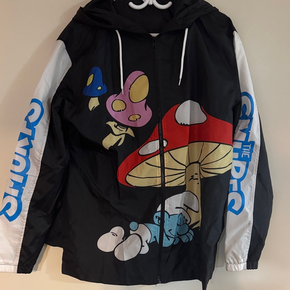 Smurfs men's large windbreaker/rain resistant jacket